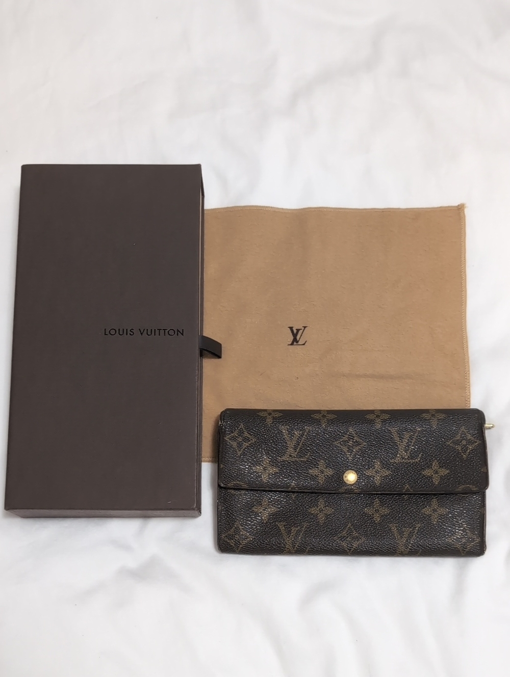 Louis Vuitton Vintage Sarah Portefeuille Long Wallet Dustbag & Box Monogram